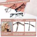 Cat Eye Reading Glasses for Women Stylish Oversized Readers with Spring Hinges 1.0 1.25 1.5 1.75 2.0 to 3.5 4.0