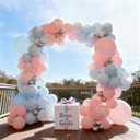 2 x 139 Pieces Gender Reveal Balloon Garland Arch Kit with Pink and Blue Balloons, Silver Balloons for Boy or Girl, Gender Reveal Decorations, Birthday Party