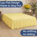 Bedskirt Queen Size Ruffle - 12 inch Drop Dust Ruffle Bed Skirt with Platform - Ultra-Soft, Easy Fit, Premium Hotel Quality - Wrinkle, Fade & Shrink Resistant - For Women, Men, Kids and Teens - Yellow