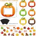 Fovths 24 Pack Fall DIY Foam Picture Frames Craft Kit Thanksgiving Autumn Pumpkin Photo Frame Ornaments with 300 Stickers for Thanksgiving Gifts Holiday Home Party Activities