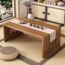 Folding Floor Coffee Table Japanese Folding Low Table for Sitting On The Floor Foldable Bamboo Coffee Table for Living Room Sitting Tea Meditation Dining Tatami 39.4 Inch (100cm)