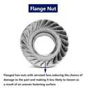 5/16-18 Serrated Flange Hex Lock Nuts 50Pcs 304 Stainless Steel 18-8, Full Thread, Hex Drive, Bright Finish by SG TZH