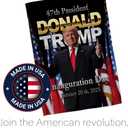 Inauguration Day Trump Won Flag House 2 Pcs Pack Wall Decor Home Patio 47th President Poster Decorations Making America Great Again Patio Banner MAGA Republican Gifts Made in USA