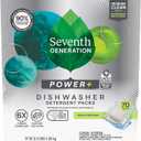 Seventh Generation Power+ Dishwasher Detergent Packs Fresh Citrus scent 1 for sparkling dishes Dishwasher tabs 70 count