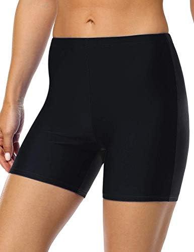 Mycoco Women's Long Bike Swim Shorts UPF 50+ Swim Bottom Multi-Functional Board Shorts Rash Guard 18