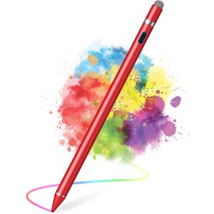 Active Stylus Pens for Touch Screens, Active Pencil Smart Digital Pens Fine Point Stylist Pen Compatible with iPhone iPad (red)