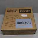 Square Floating Shelves for Wall12"W x 12"D x 1.2"H, Small Engineered Wood Wall Shelves with Invisible Brackets for Living Room Bedroom Bathroom Office Kitchen Storage Decor, Walnut Finish, Set of 3