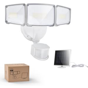 Philips 3600LM Solar Security Lights w/PIR Motion Sensor Outdoor, Waterproof Dimmable, 16ft Cable Separate Solar Panel w/3 Modes LED Flood Lights for Yard, Garage, Porch