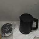 Dezin 0.8L Electric Kettle, Small Electric Kettle with Double Wall Construction, 304 Stainless Steel Electric Tea Kettle for Business Trip, Portable Travel Kettle with Auto Shut-Off (Black)