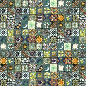 Mexican Ceramic Tiles 2x2 - Verdicino by Cerames - 120 Decorative Mexican Mosaic Tiles for Bathroom, Kitchen, Shower, Stairs, Living Room, Kitchen backsplash | Mexican Tiles backsplash Talavera