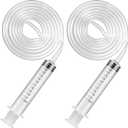 Gisafai 2 Set 36'' Refrigerator Cleaning Kit Compatible with Water Line for Refrigerator Frozen Unfreeze Your Ice Maker Dispenser Defroster Syringe Appliance Repair Tools