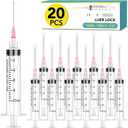 20 Pack 10ml Syringes with Needle-18Ga 1.5 Inch Needle with Luer Lock, Individually Sealed Packaging
