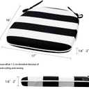 Magpie Fabrics Outdoor/Indoor 17"x16"x2" Chair Cushions with Ties Set of 4, Waterproof All Weather U-Shape Seat Pads Decoration for Patio Garden Furniture Home Office (Black White)