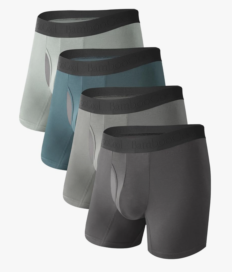 BAMBOO COOL Men's Ultra Breathable Underwear Mesh Boxer Briefs with Lightweight Waist Band, No Ride Up, Multipack Medium