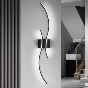 CANEOE Modern Led Wall Light, 39inch Black Indoor Led Wall Sconce Lighting, Bathroom Vanity Light Fixtures Over Mirror for Living Room Hallway Bedroom Bedside Wall Lamp (Cool White, 6000K) (Hard-wired, Black, 6000K)