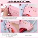 2 x Label Gun with Minor Defects - Temporary Stitch Gun for Clothes - Quick Fixer - Includes 5 Needle, 1000 Black Fasteners & 1000 White Fasteners, PinkRed