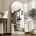 57" x 20" Arched Full Length Mirror - Wall Mounted/Floor Mirror Aluminum Alloy Frame Full Body Mirrors for Bathroom Living Room Bedroom and Entryway,Gold