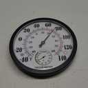 Indoor Outdoor Thermometer Hygrometer - Waterproof Hanging Wall Thermometer Decorative Outdoor Thermometer Large Numbers, No Battery Needed Outdoor Thermometers for Patio (10 Inch, Black 10")
