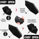 Automatic Travel Mini Umbrella, Compact Folding Small Pocket Umbrellas for Purse Wallet, UV Sun Rain Protection, Lightweight Portable Design Fits in Backpack for Women Men Kids (Black + Black)