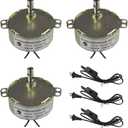 CHANCS 3PCS Synchronous Turntable Motor Electric Motor TYC50 5-6RPM/MIN 50/60Hz 4W CW/CCW AC100~127V Synchron Motor for Cup Turner,Cuptisserie Rotator with Lamp Power Cord Foot Switch 1.8m US Plug