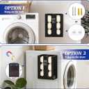 Magnetic Dryer Ball Holder Wall Mount for Washer Dryer, Wood Laundry Organizer and Storage, Wool Dryer Balls Container Dispenser Basket with Magnetic Lint Bin, Laundry Room Accessories and Essentials