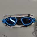 OMID Kids Swim Goggles, P2mini Polarized Swimming Goggles Comfortable for Age 6-14 (A0-mirrored Blue Lens Blackblue Frame)