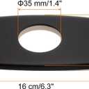 uxcell 2pcs 6 Inch Hole Cover Deck Plate Escutcheon, Stainless Steel Sink Cover Plate for Bathroom or Kitchen Sink Faucet, Round Black