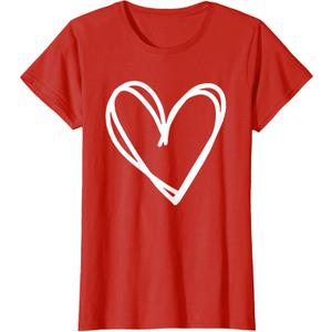 Girls Heart for Women Valentines Day Graphic T-Shirt M