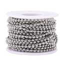 Stainless Steel Ball Bead Chains 3mm Metal Beaded Pull Chain Extension for DIY Jewelry Making (Stainless Steel Color)