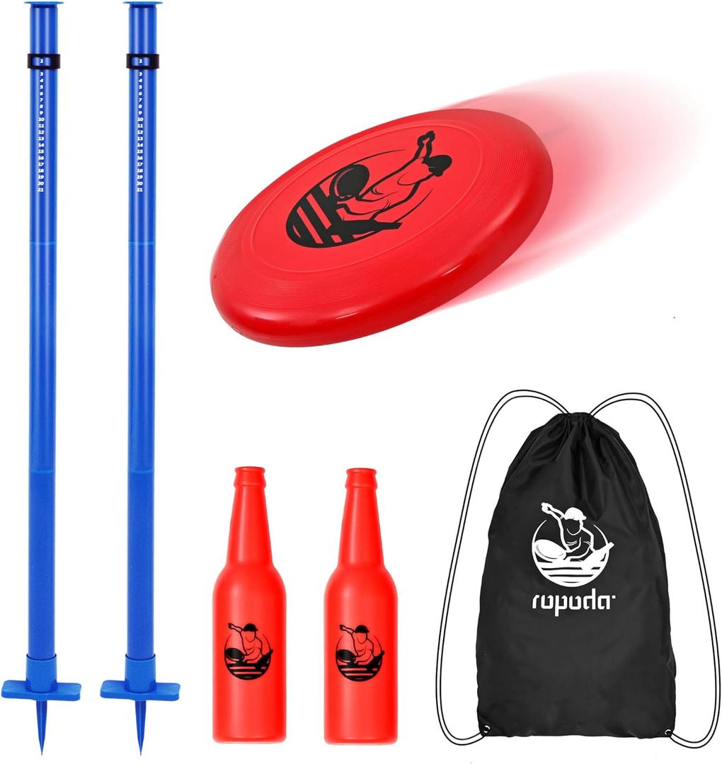 ropoda Outdoor Games - Upgraded Flying Disc Game Set,Pro, Portable Disc Toss Game for Lawn and Beach Games with Thicker Pole (Polish Horseshoes)-Pro