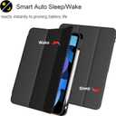 Case for iPad Air 11-inch M4/M3/M2 (8th 2026 / 7th 2025 / 6th 2024), Air 5th/4th Generation (2022/2020) 10.9, Auto Sleep/Wake Smart Cover Soft TPU Back Case with Pencil Holder, Black