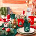 Ainibar 24 Pack Christmas Party Cups - 16oz Red, Green & White Stadium Cups with 24 Paper Straws, Festive Designs for Holiday Celebrations