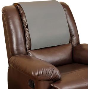 Non Slip Recliner Headrest Protector Washable Faux Leather Headrest Covers for Recliner Chair Waterproof Couch Head Rest Covers for Sofa,Furniture,Office Chair,Theater Seat (Grey)