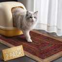 Cat Litter Mat 2 Pack, 24"x36" Litter Trapping Mats for Litter Box, Non-Slip, Super Absorbent & Urine Proof, Machine Washable, Reusable Pee Pads for Cats, Dogs, Rabbits and Guinea Pigs