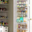 Moforoco White Over The Door Pantry Organizer, Pantry Organization and Storage, Metal Hanging Spice Rack Shelves Door, Seasoning Shelves, Laundry Room Organization, House and Kitchen Essentials
