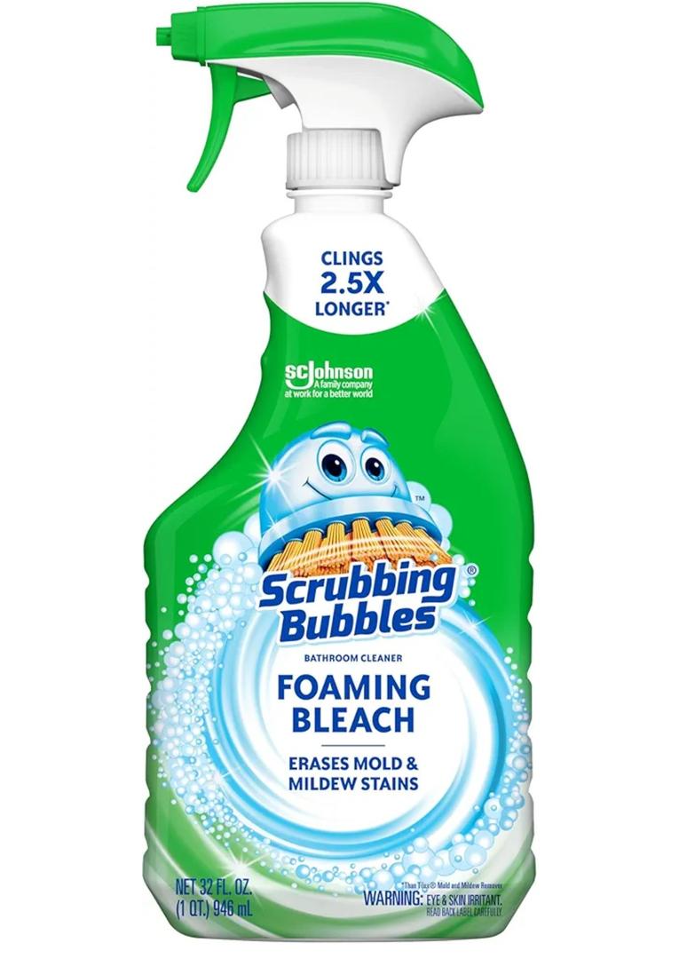 Scrubbing Bubbles Foaming Bleach Bathroom and Shower Cleaner Disinfectant Spray, Helps Erase Mold & Mildew, 32oz