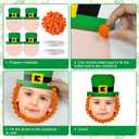 Cinrobiye 24 Set St. Patricks Day Picture Frame Craft Kits,St. Patrick's Craft Ornaments Photo Props Decoration for Toddler Classroom Activities Lucky Shamrock Clover Irish Party Favor Supplies (Face)