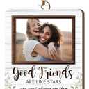 2 x Friendship Ornament 2025  Best Friend Ornament, Rustic Farmhouse Picture Frame with Friendship Quote, Friends Are Like Stars Sentimental Gift for Best Friend, Christmas Tree Keepsake
