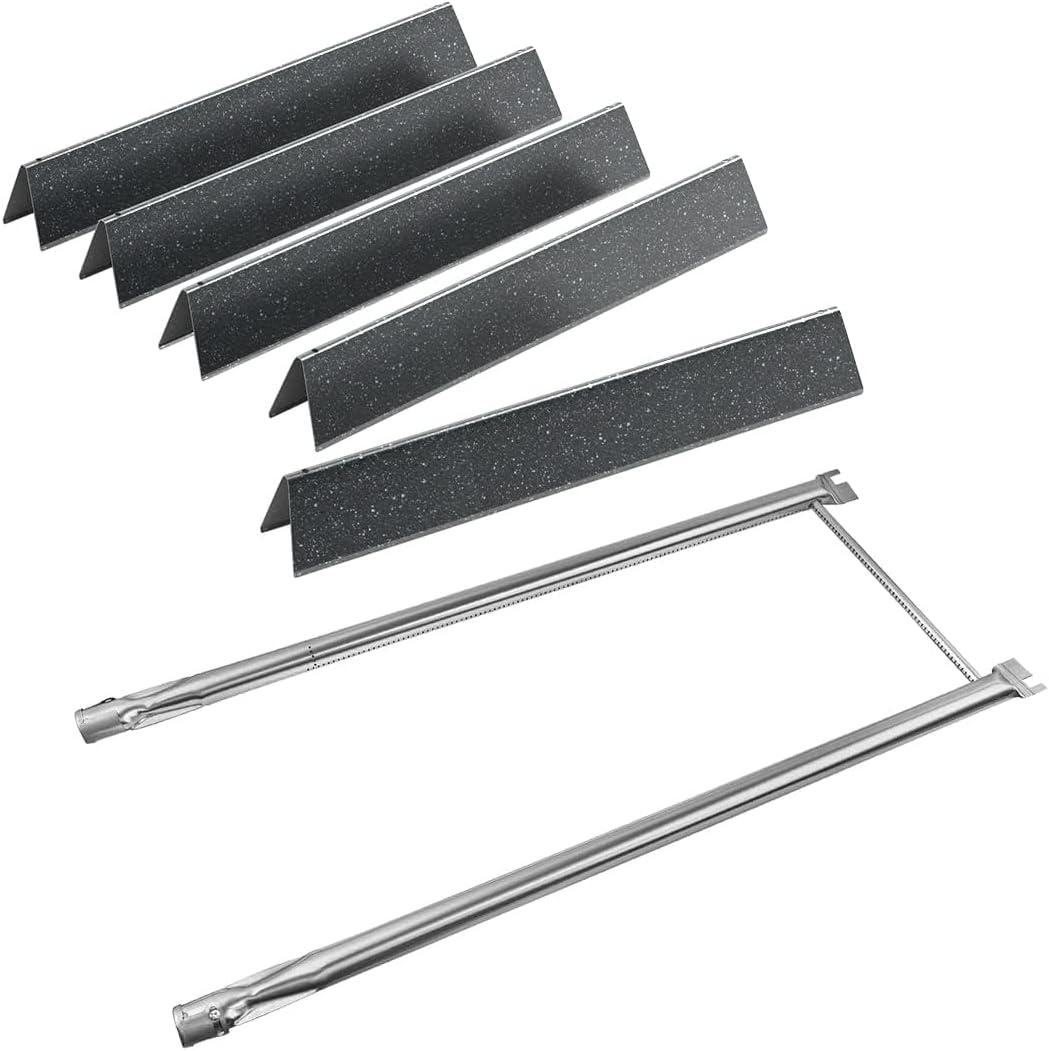 SafBbcue Grill Parts Kits for Weber Genesis Silver A Spirit 200,Spirit 500/520/530/500 LX Series Gas Grills with Side Mounted Control Panels 7534 Porcelain Steel Flavorizer Bars 7507 Burner Tubes, 21.5"-Weber Spirit 200 500