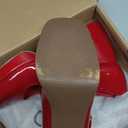 Women Mary Jane Shoes: Comfortable Closed Toe Chunky Heels, 2025 Trendy Dress Shoes Prom Formal Graduation Platform Pumps Wide Size 6-11 (09 Red)