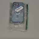 Designed for iPhone 14 Pro Max Magnetic Glitter Case, Cute with Camera Lens Protector, Compatible with MagSafe, Soft TPU Slim Shockproof Clear Protective Phone Case Cover for Women Girls, Blue