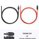 BougeRV 6 Feet 10AWG Solar Extension Cable with Female and Male Connector with Extra Pair of Connectors Solar Panel Adaptor Kit Tool (6FT Red + 6FT Black)