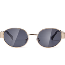 Trendy Oval Sunglasses for Women Men,Fashion Retro 90s Metal Frame Sun Glasses Y2K Shades