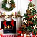 2 x 18 Pcs Christmas Velvet Bows 6 Inch Rustic Holiday Wreath Bows Vintage Xmas Ribbon Bows for Christmas Tree Wreath DIY Home Decorations