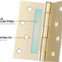 goldenwarm Pack of 6 4in Door Hinges Brushed Brass Gold Door Hinges Butt Hinges with Square Corners, Interior Door Hardware