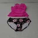 B2prity Women's Ruched Tankini Swimsuits V Neck Wrap Tie Back Two Pieces Bathing Suit Tummy Control Swimwear (Medium, Hot Pink)