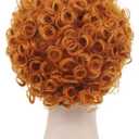 yuehong Adult Short Orange Red Curly Wig Anime Cosplay Costume Hair Soft Breathable Heat Resistant Synthetic Fibers Daily Fashion Party Wig