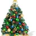 AGIRL Tabletop Christmas Tree 22 Inch Mini Artificial Christmas Tree with 30 LED String Lights, Star Tree, Tabletop Small Xmas Tree for Holiday Indoor DIY Christmas Decor