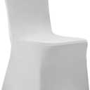 Peomeise Stretch Spandex Chair Cover for Wedding Party Dining Banquet Event (Silver, 12pcs)