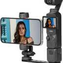 BRDRC Pocket 3 4 Phone Holder Mount, Metal Expansion Adapter Phone Clip with 1/4 Screw and Cold Shoe for DJI Osmo Pocket 3 4 Creator Combo Accessories - Can be Used with Tripod Selfie Stick